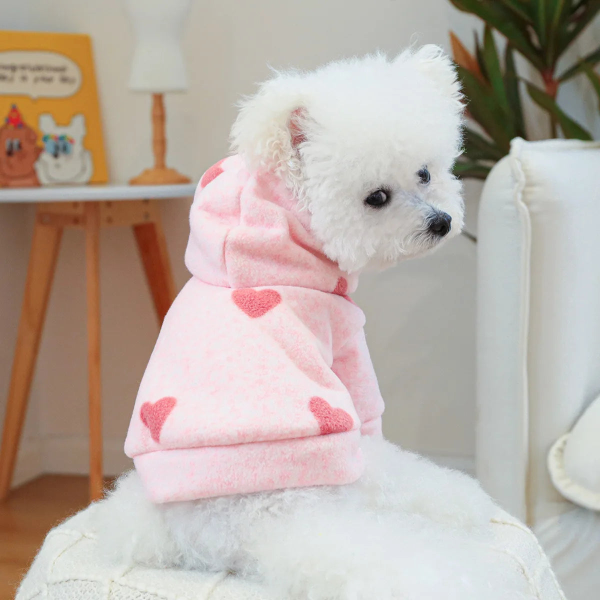 Rosa Pullover mit Herz