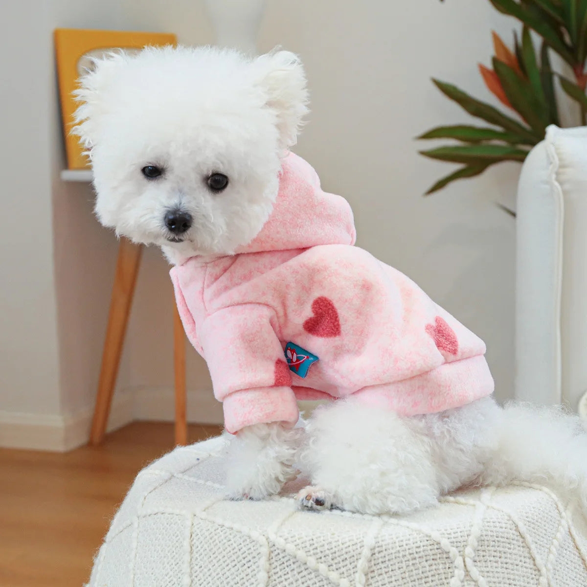 Rosa Pullover mit Herz