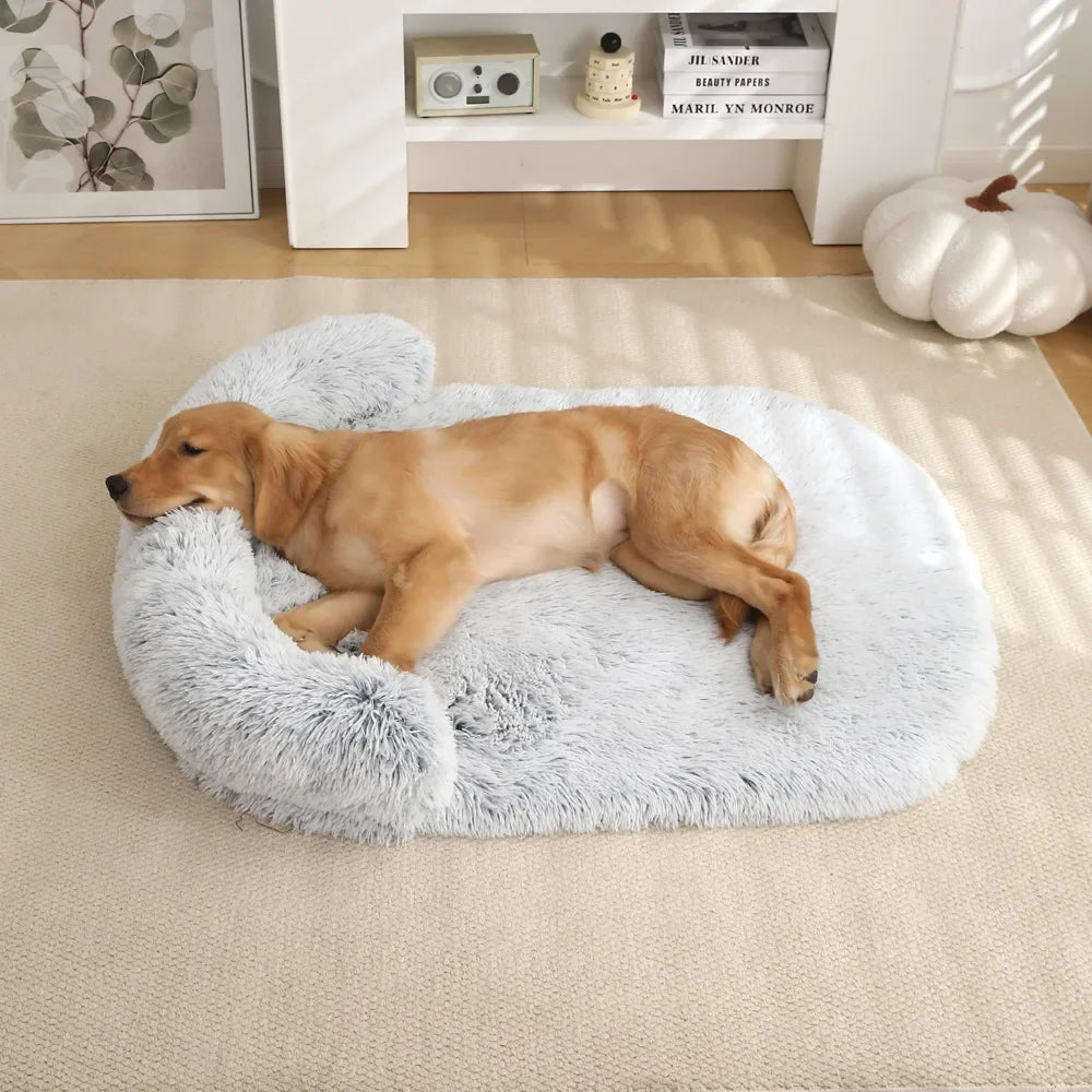 Flauschiges orthopädisches Hundebett mit Kissen – warm, stützend und waschbar