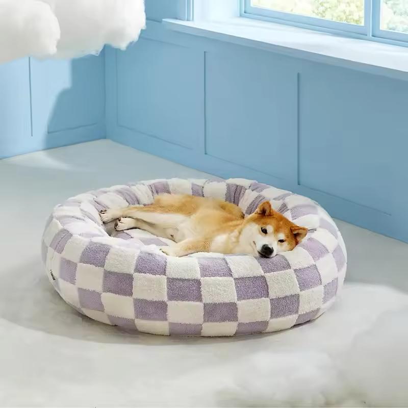 Hondenbed Rond – Modern, Zacht en Wasbaar Hondenbed met Print