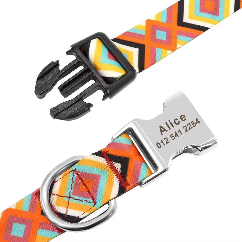 Hondenhalsband Kleurrijk Gepersonaliseerd – Stijlvol, Comfortabel en Veilig