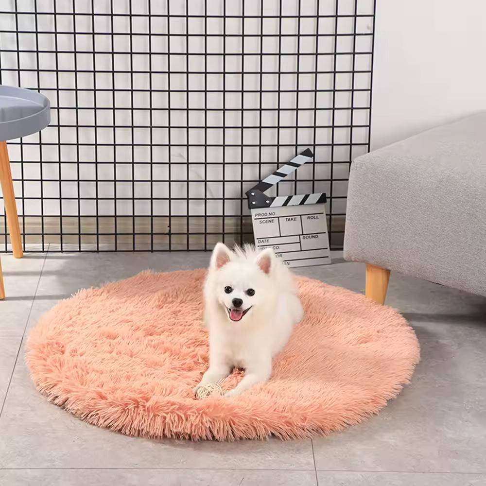 Runde, flauschige Plüschdecke – weich, warm und bequem für Ihren Hund