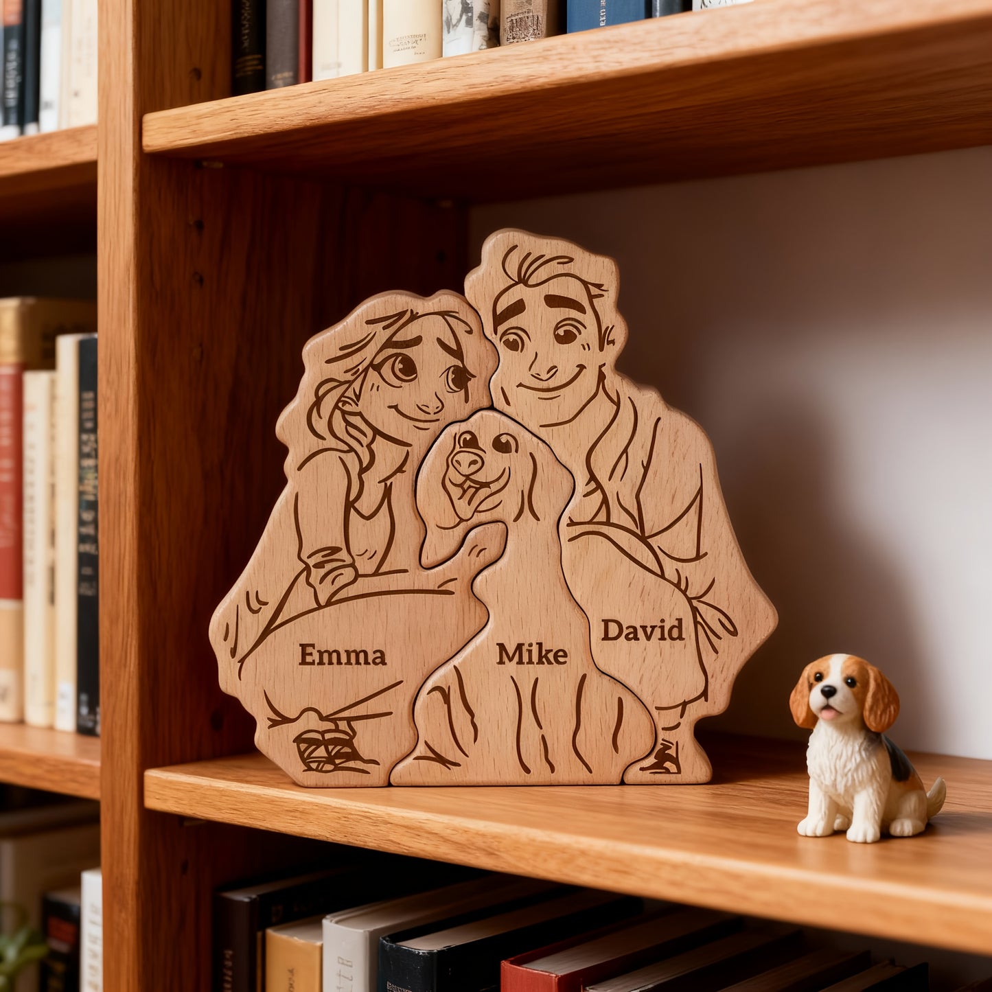 Personalisiertes Holzornament – Mit Namen von euch und eurem Hund