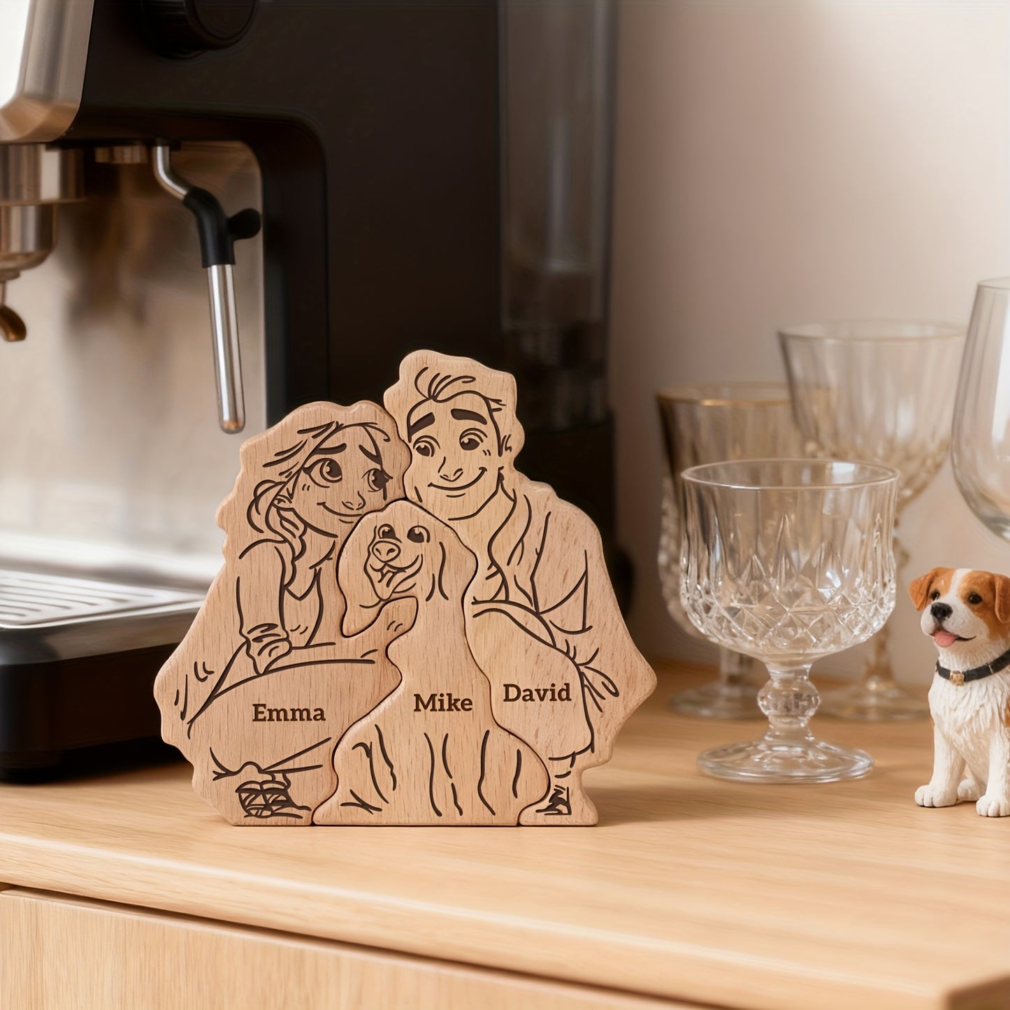 Personalisiertes Holzornament – Mit Namen von euch und eurem Hund