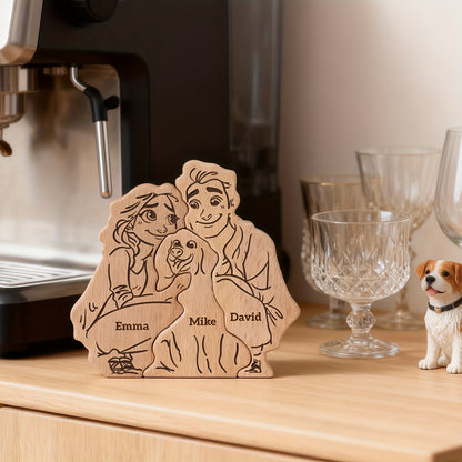 Personalisiertes Holzornament – Mit Namen von euch und eurem Hund