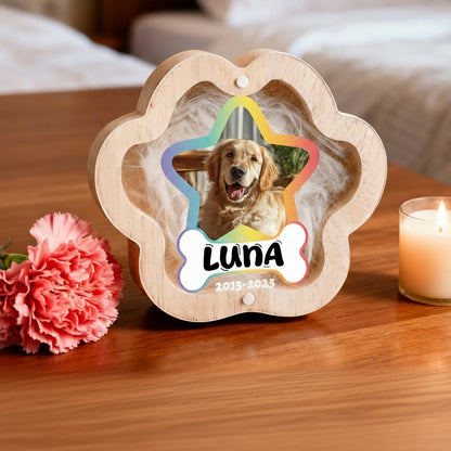 Hunde-Gedenktafel mit Foto und Haar – Eine greifbare Erinnerung an deinen treuen Freund
