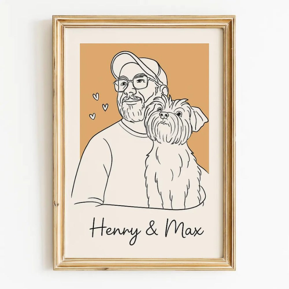 Hunde-Poster mit Foto – Einzigartige Strichzeichnung deines Hundes