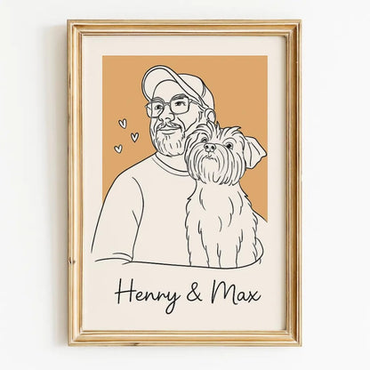 Hunde-Poster mit Foto – Einzigartige Strichzeichnung deines Hundes