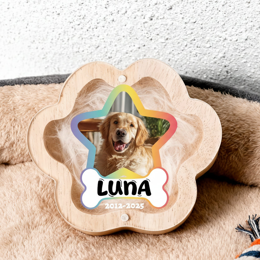 Hunde-Gedenktafel mit Foto und Haar – Eine greifbare Erinnerung an deinen treuen Freund
