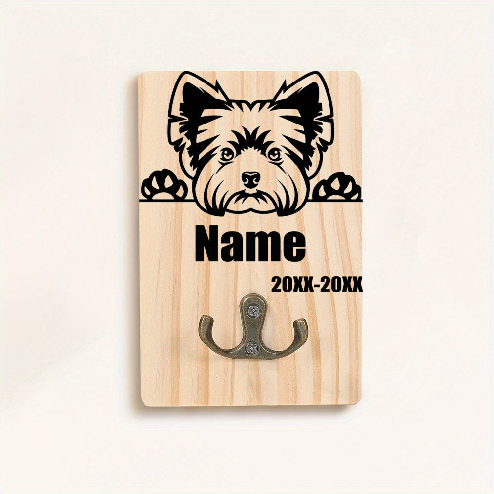 Honden Riemhouder Hout – Gepersonaliseerd met Naam en Geboortedatum