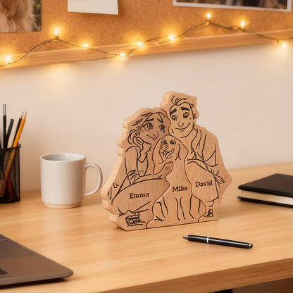 Personalisiertes Holzornament – Mit Namen von euch und eurem Hund