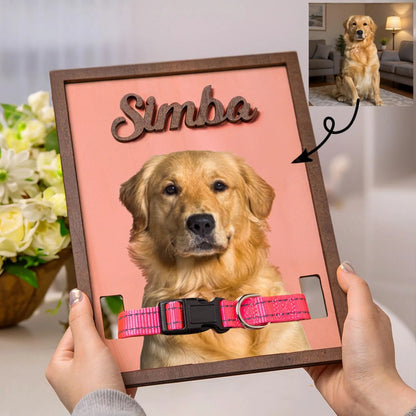Honden Halsband Fotolijst Hout – Gepersonaliseerd met Foto