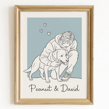 Hunde-Poster mit Foto – Einzigartige Strichzeichnung deines Hundes
