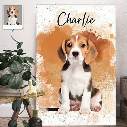 Haustierporträt auf Leinwand – Personalisiert mit Foto und Namen