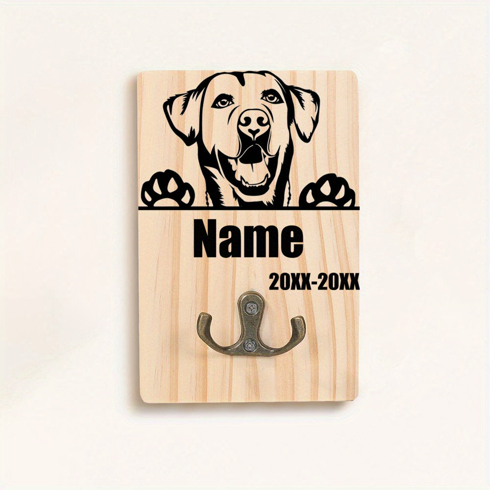 Honden Riemhouder Hout – Gepersonaliseerd met Naam en Geboortedatum