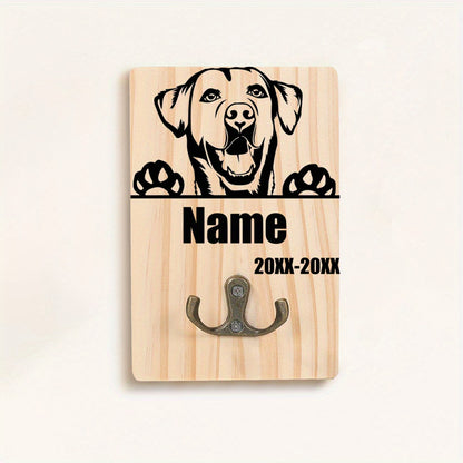 Honden Riemhouder Hout – Gepersonaliseerd met Naam en Geboortedatum