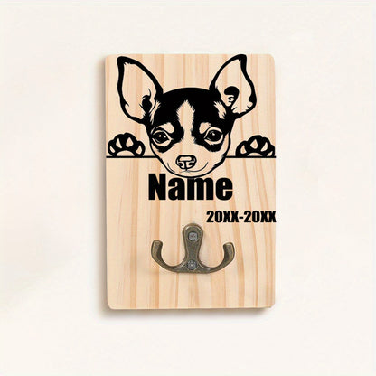 Honden Riemhouder Hout – Gepersonaliseerd met Naam en Geboortedatum