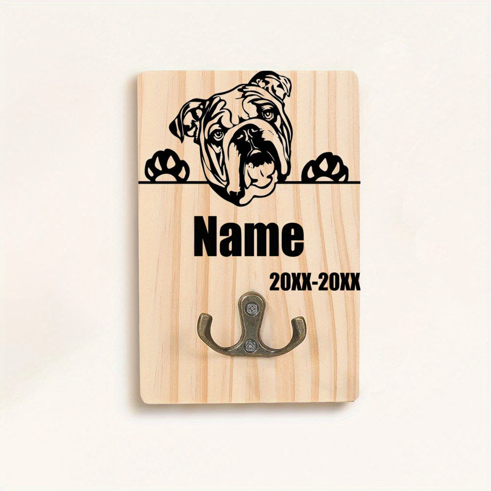 Honden Riemhouder Hout – Gepersonaliseerd met Naam en Geboortedatum