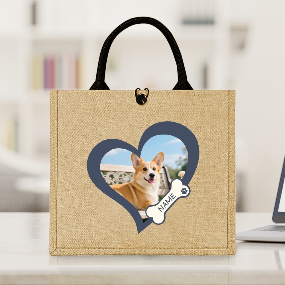 Hundefototasche – Personalisierte Jutetasche mit Namen