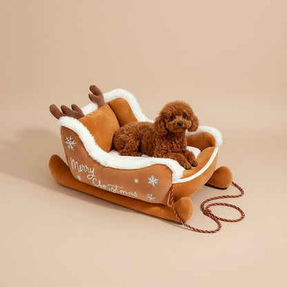 Hondenbed Rendierslee – Warm, Zacht en Vol Kerstsfeer