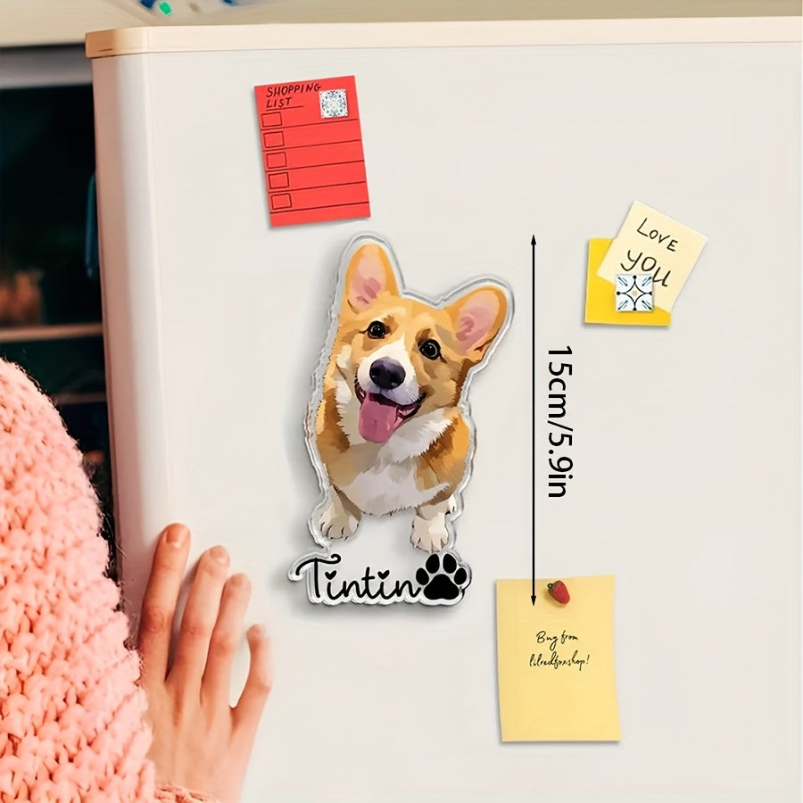 Hunde-Kühlschrankmagnet mit Foto & Namen – Personalisiert