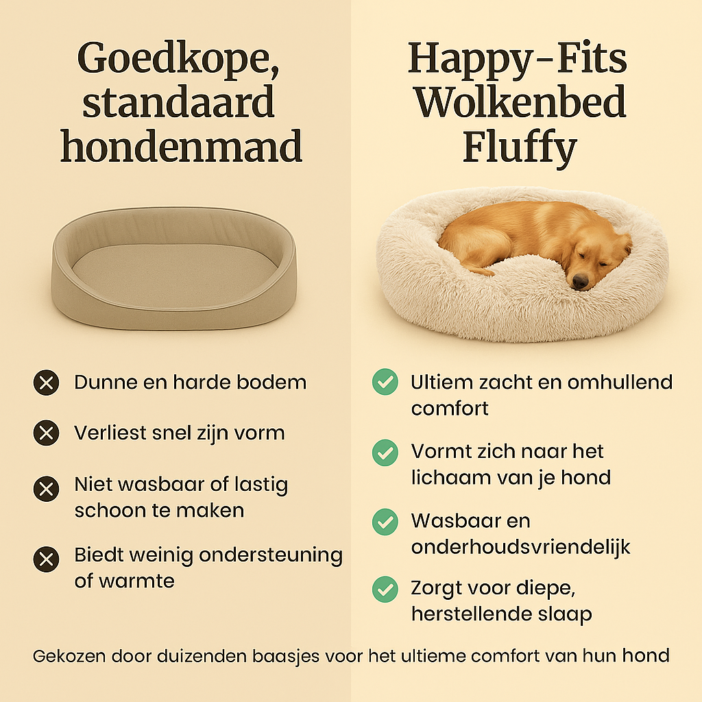 Hondenbed Wolkenbed Fluffy – Zacht, Warm & Wasbaar | 1+1 GRATIS