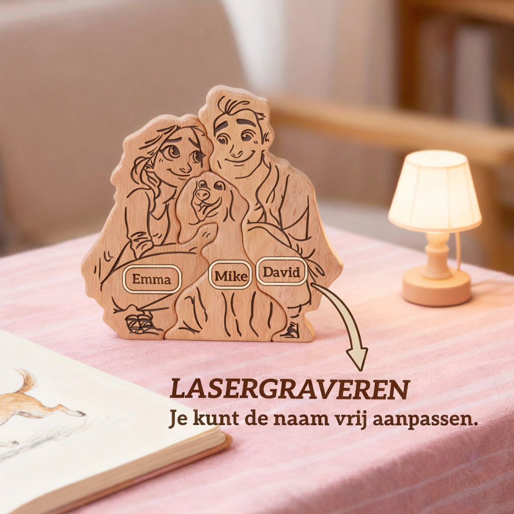 Personalisiertes Holzornament – Mit Namen von euch und eurem Hund