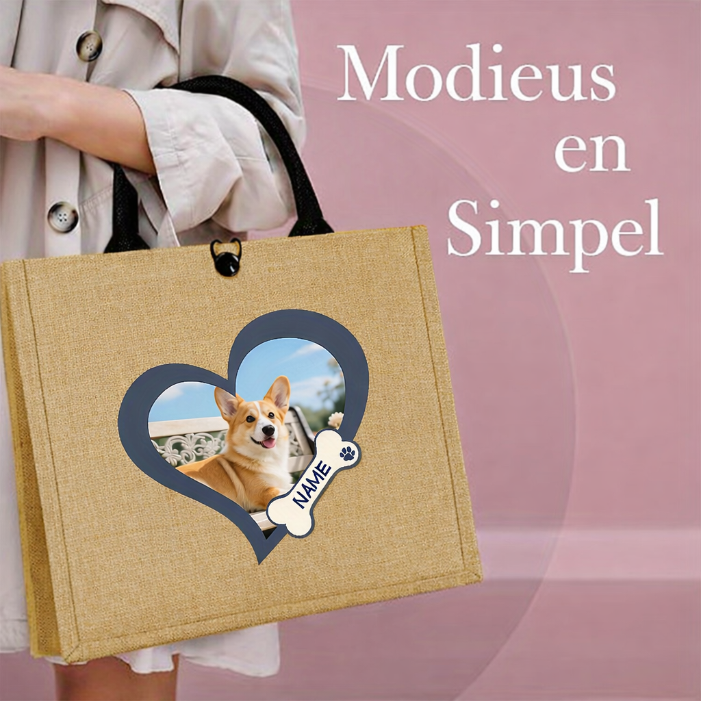 Hundefototasche – Personalisierte Jutetasche mit Namen