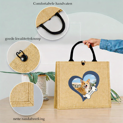 Hundefototasche – Personalisierte Jutetasche mit Namen