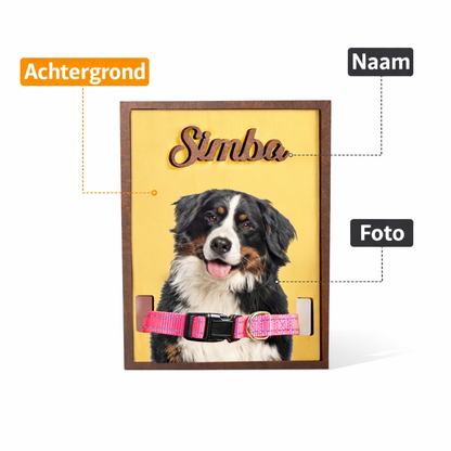 Honden Halsband Fotolijst Hout – Gepersonaliseerd met Foto
