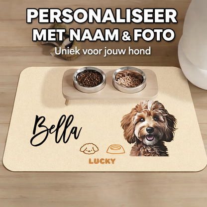 Hondenvoerbakmat – Gepersonaliseerd met Foto & Naam