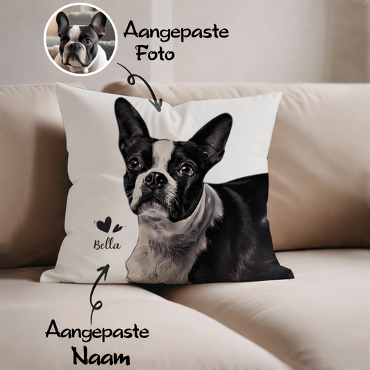 Hond Fotokussensloop – Gepersonaliseerd met Naam & Foto