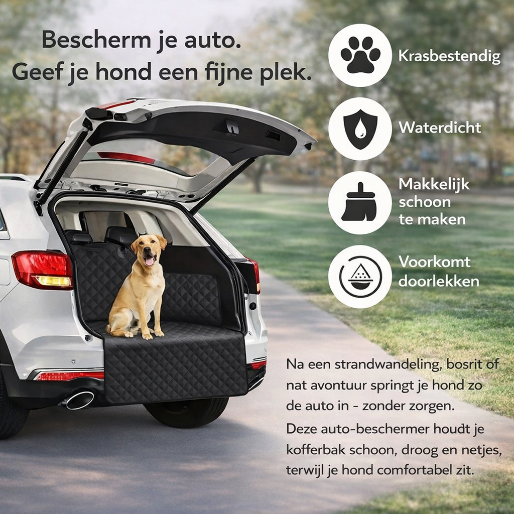 MEGA Hondenbeschermhoes Waterdicht voor Kofferbak – Comfort en Bescherming in Één