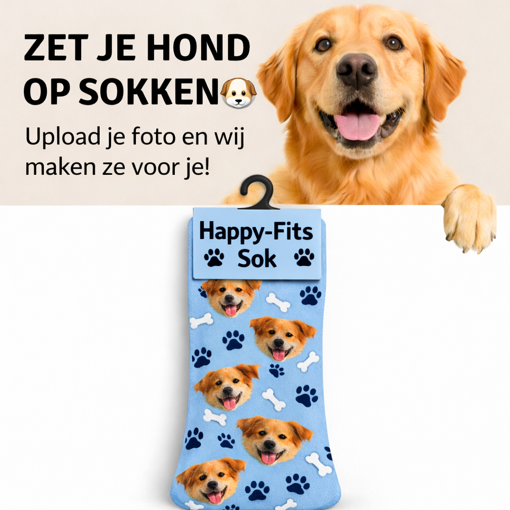 Happy-Fits Sok | Eigen foto honden sok