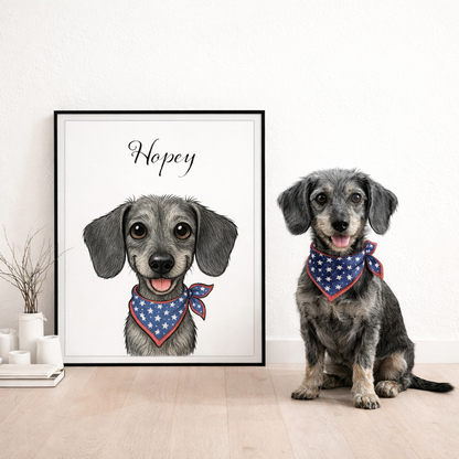 Hund Poster mit Foto & Name – Personalisiertes Leinwandporträt