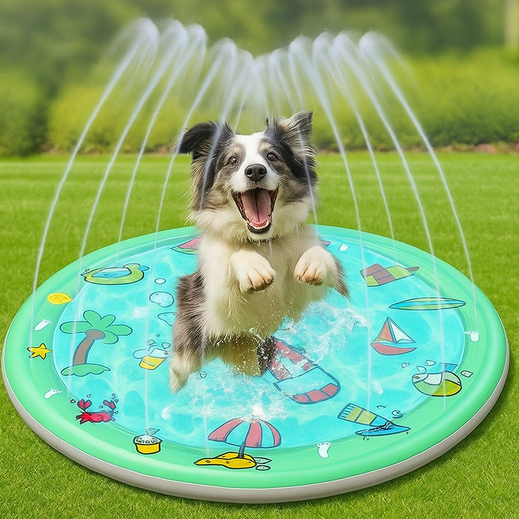 Honden Zwembad Koelmat – Opblaasbare Waterfontein voor Zomerplezier