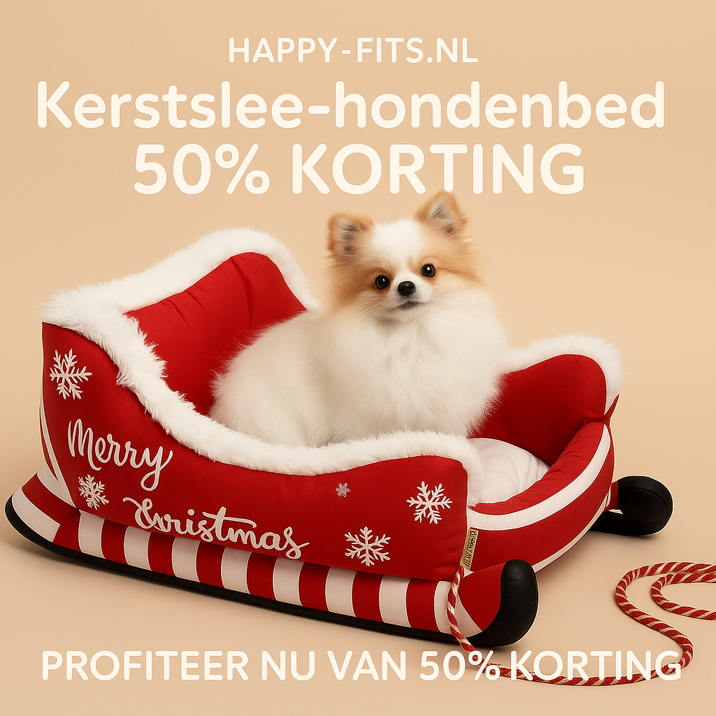 Hondenbed Rendierslee – Warm, Zacht en Vol Kerstsfeer