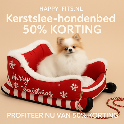 Hondenbed Rendierslee – Warm, Zacht en Vol Kerstsfeer