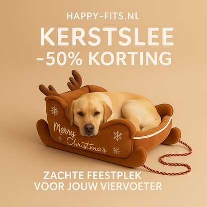 Hondenbed Rendierslee – Warm, Zacht en Vol Kerstsfeer