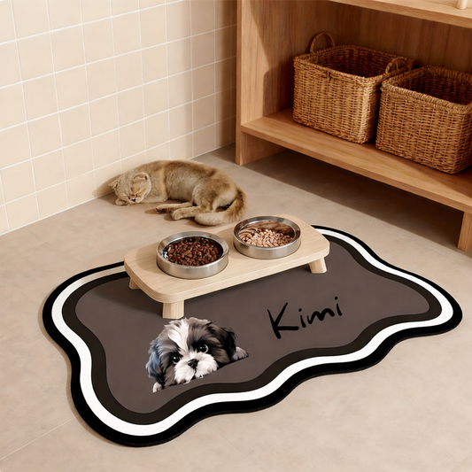 Honden Voerbakmat Gepersonaliseerd – Met Naam en Foto van Je Hond