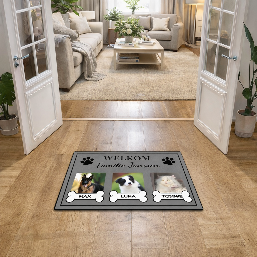Honden Deurmat Gepersonaliseerd – Met Naam en Foto’s van Jouw Hond