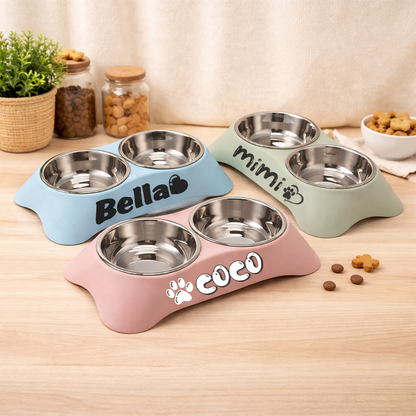 Honden Voer- & Waterbak Gepersonaliseerd – Met Naam van Jouw Hond