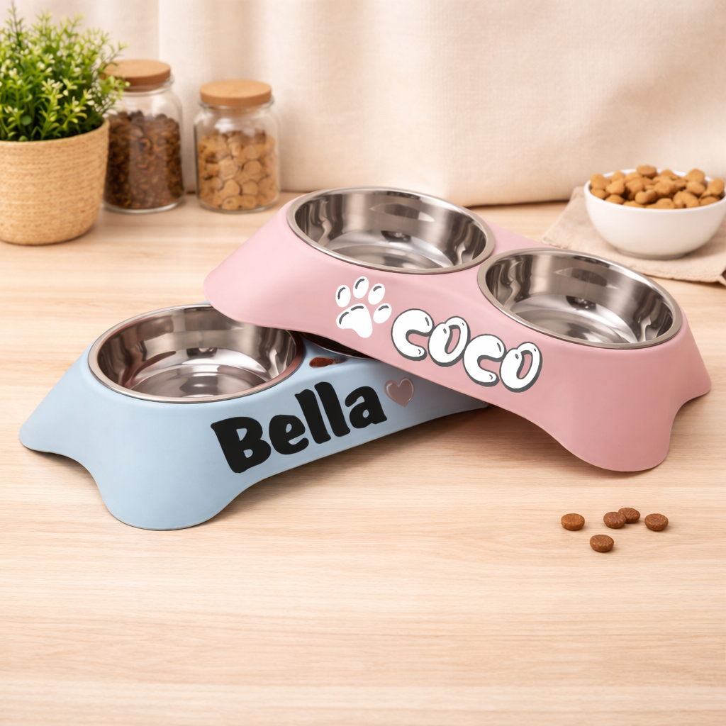 Honden Voer- & Waterbak Gepersonaliseerd – Met Naam van Jouw Hond