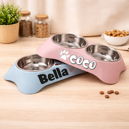 Honden Voer- & Waterbak Gepersonaliseerd – Met Naam van Jouw Hond