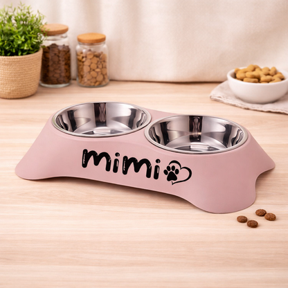 Honden Voer- & Waterbak Gepersonaliseerd – Met Naam van Jouw Hond