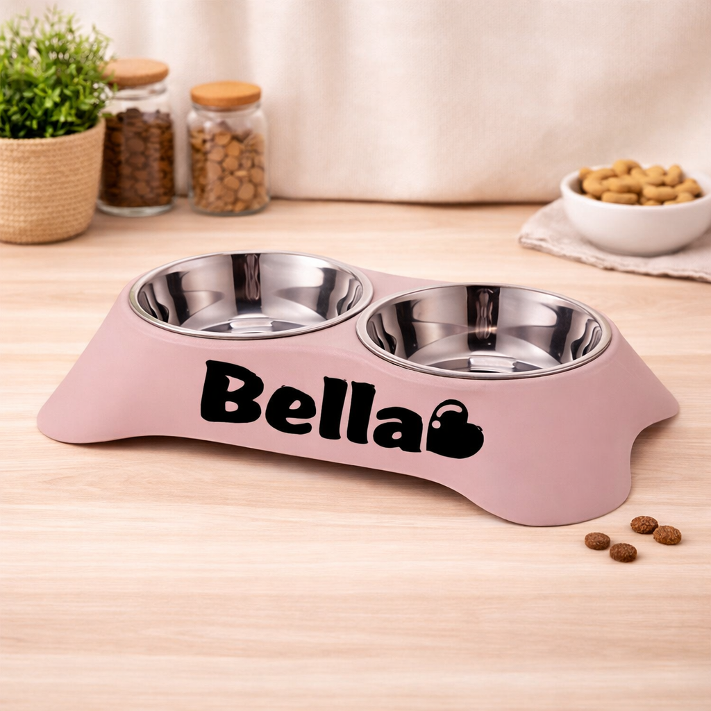 Honden Voer- & Waterbak Gepersonaliseerd – Met Naam van Jouw Hond