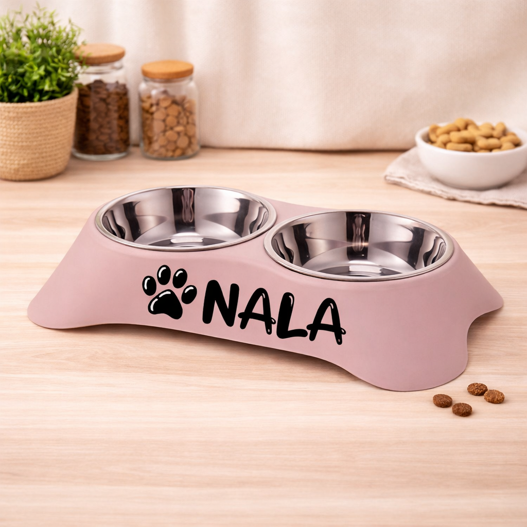 Honden Voer- & Waterbak Gepersonaliseerd – Met Naam van Jouw Hond