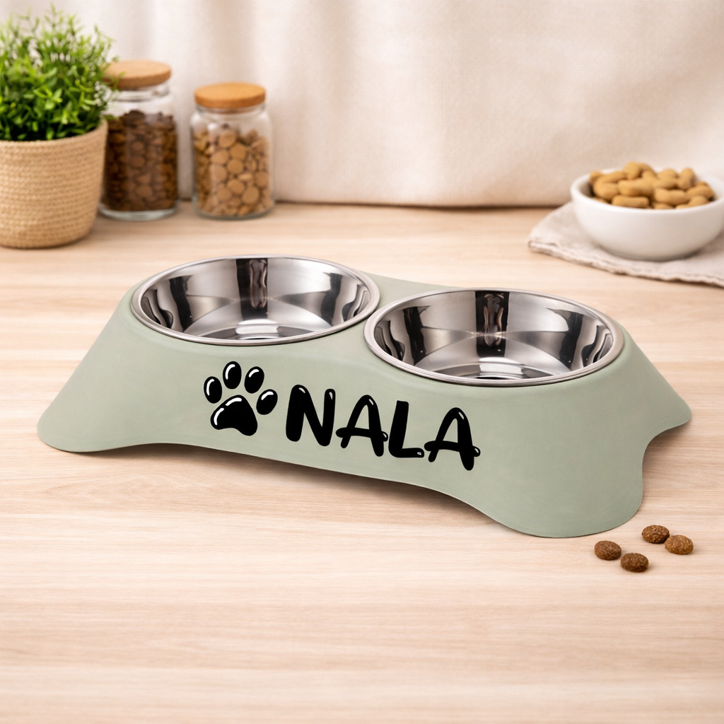 Honden Voer- & Waterbak Gepersonaliseerd – Met Naam van Jouw Hond