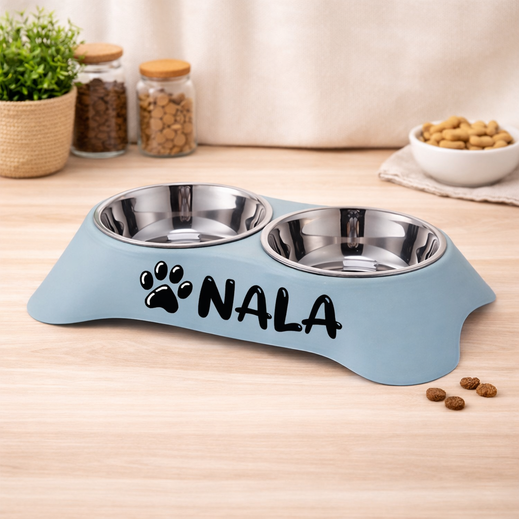 Honden Voer- & Waterbak Gepersonaliseerd – Met Naam van Jouw Hond