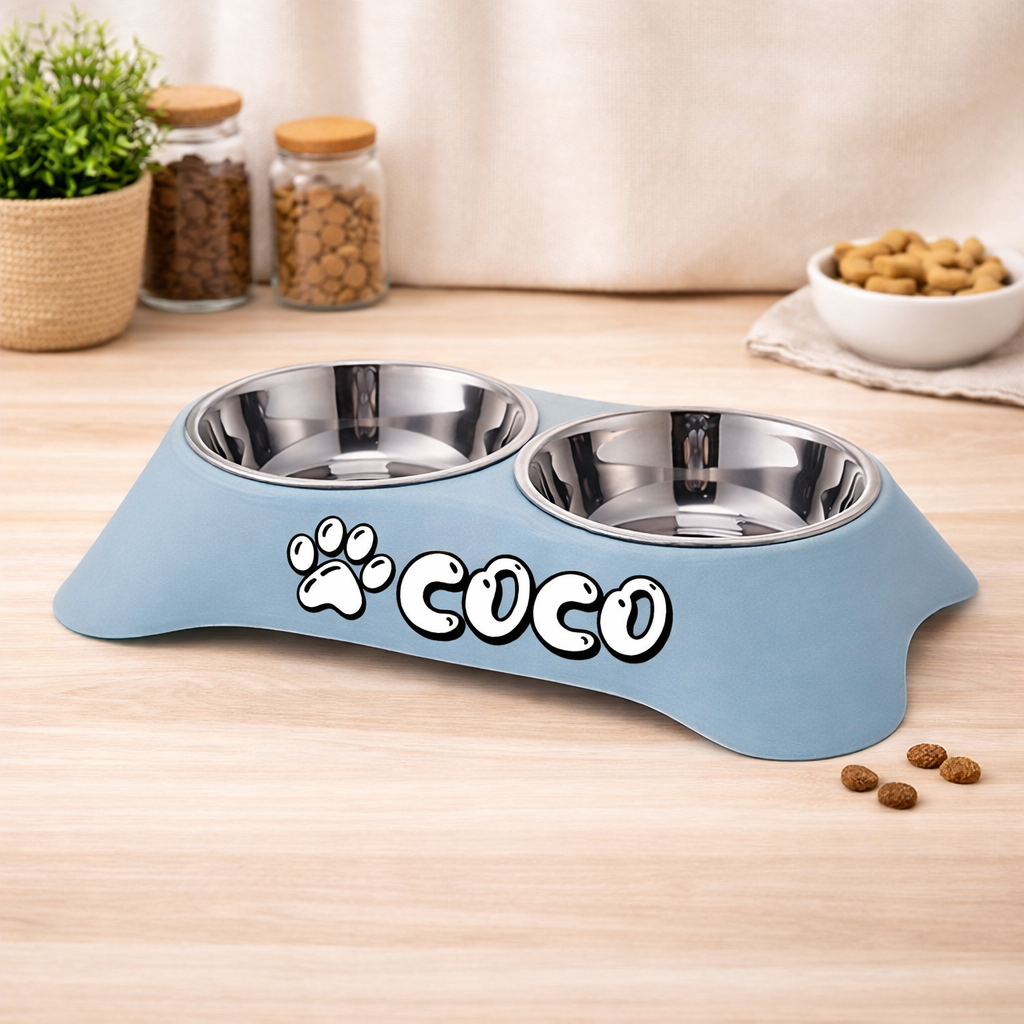 Honden Voer- & Waterbak Gepersonaliseerd – Met Naam van Jouw Hond